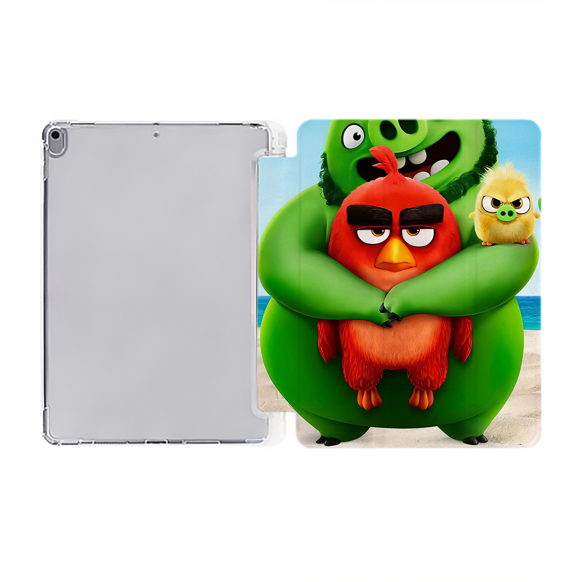 （画像用） Angry Birds アングリーバード IPad ケース ペン収納付き 三つ折りスタンド PUレザー×シリコン 対応機種9.5/10.5/10.9インチ